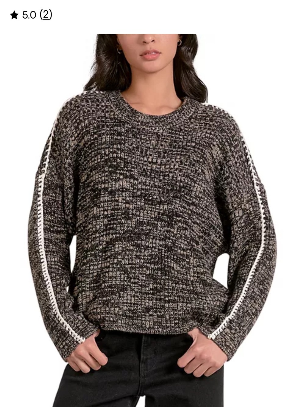 ELAN Ribbed Blanket Stitch Sweater New with Tags size XL (NWT)